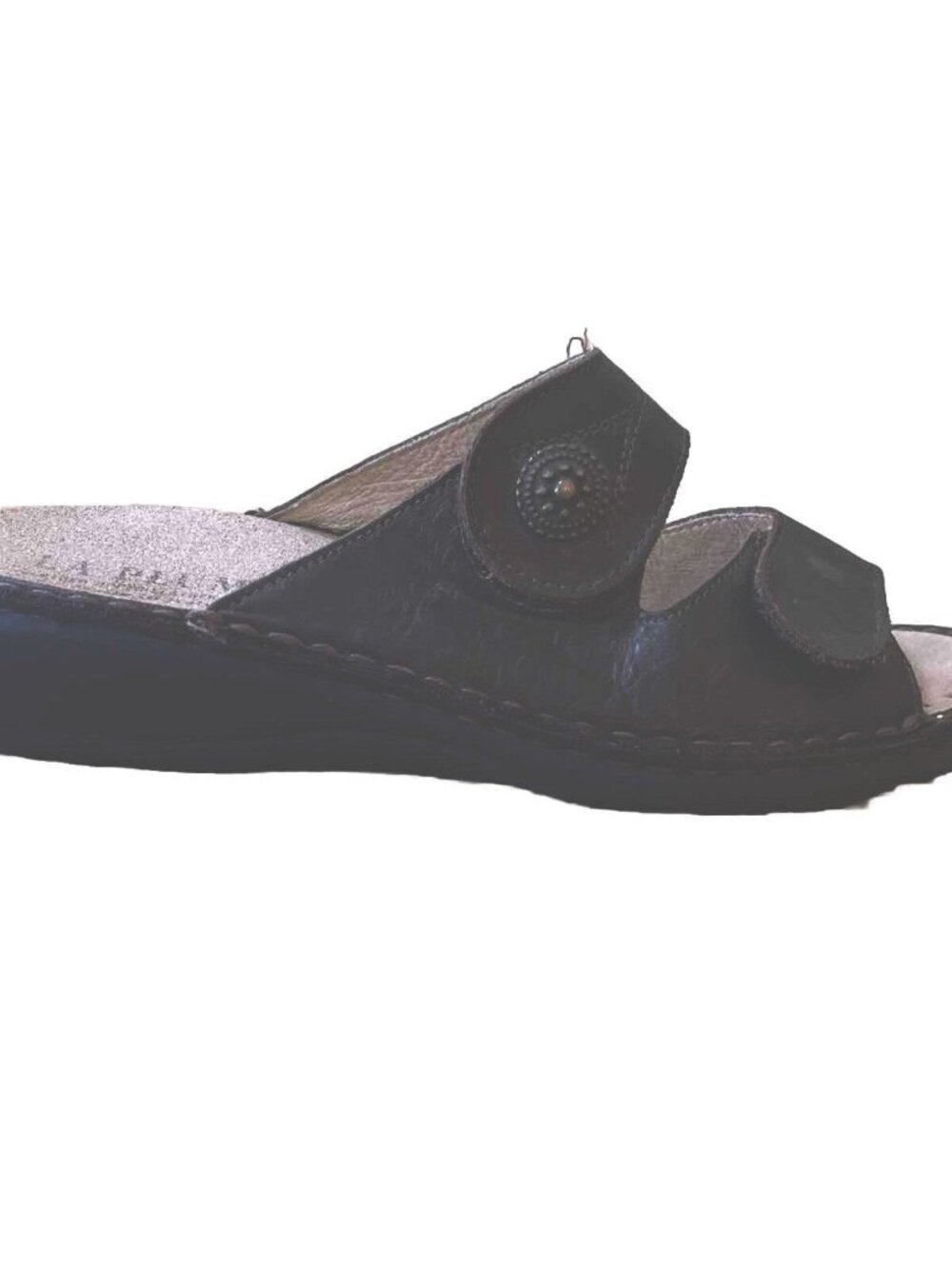 La Plume  Women's Size EU 40  Wedge 2-Strap Slide Sandals  Brown Leather